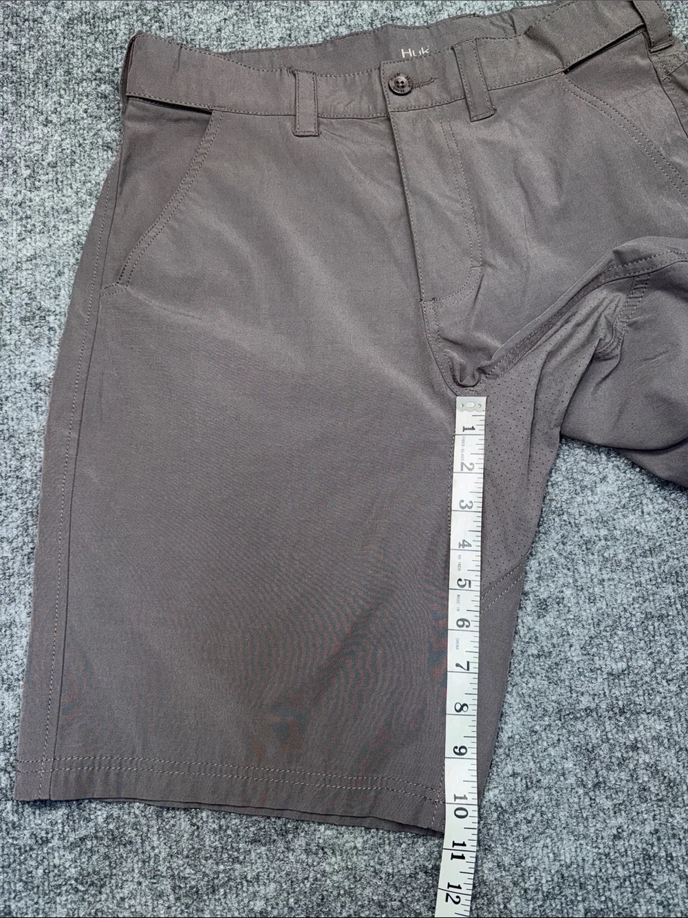Huk Men's Brown Cargo Shorts with Zip Pocket